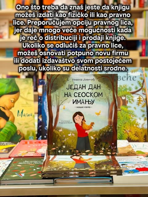 Naslovna strana knjige Jedan dan na seoskom imanju stoji na hrpi drugih dečijih knjiga u knjižari.