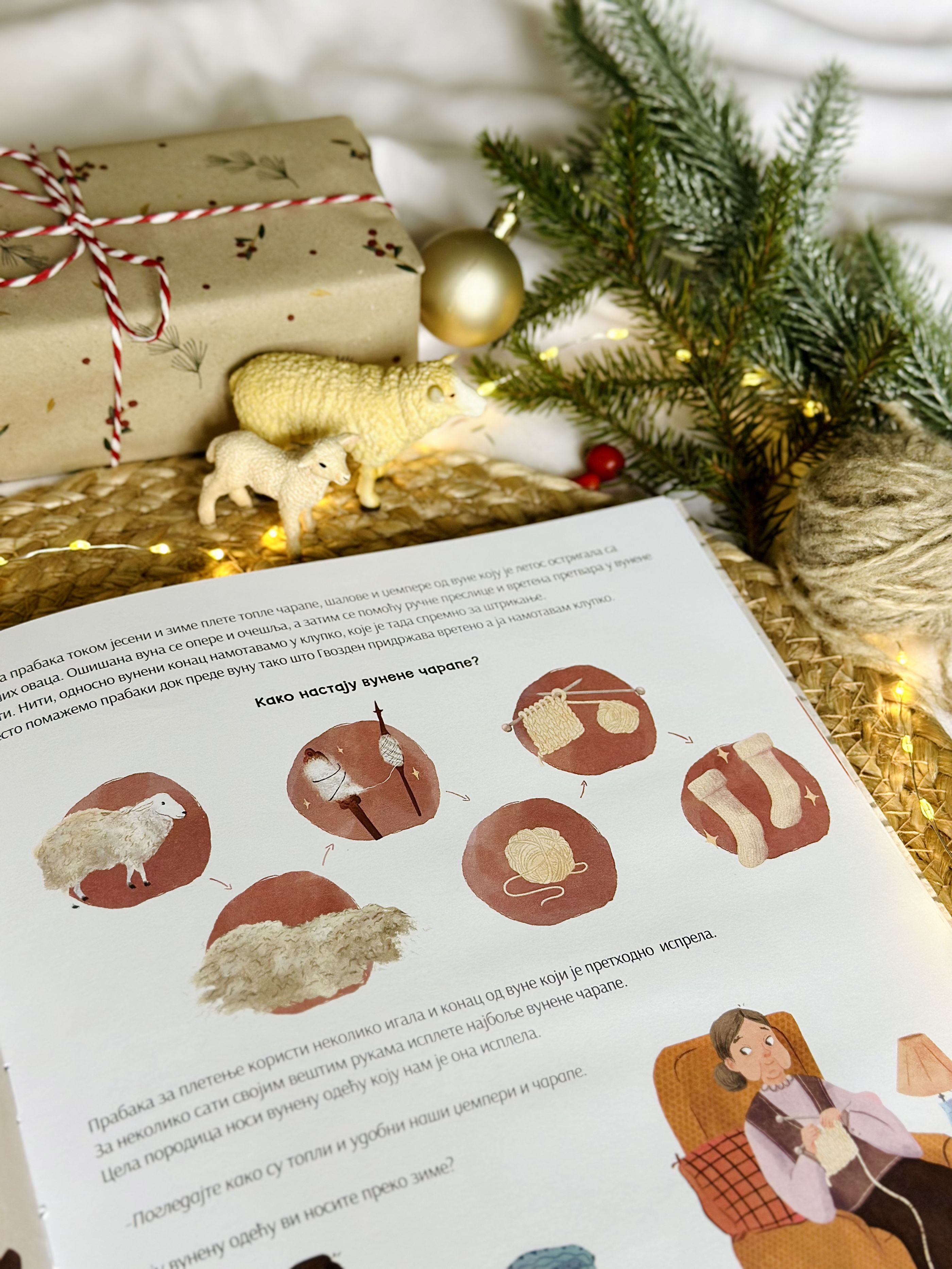 Slika knjige 'Zima na našem selu' - kako nastaju vunene čarape?'