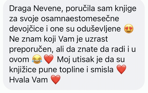 Oduševljenje osamnaestomesečnih devojčica knjižicama punim topline i smisla