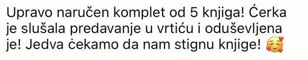 Porudžbina kompleta od 5 knjiga nakon predavanja u vrtiću